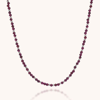 Jewel Bead Garnet Necklace In Sterling Silver, 4 of 8