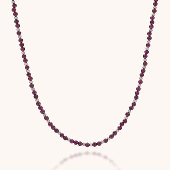 Jewel Bead Garnet Birthstone Necklace January, 4 of 8