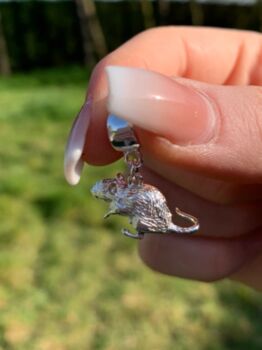 Solid Sterling Silver Gerbil Charm, 3 of 9