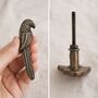 Antique Brass Perched Parrot Drawer Knob, thumbnail 8 of 9