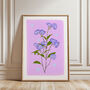 Delicate Floral Art Print Lilac, thumbnail 4 of 5