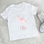 Personalised Pink Unicorn Girl's T Shirt, thumbnail 1 of 2