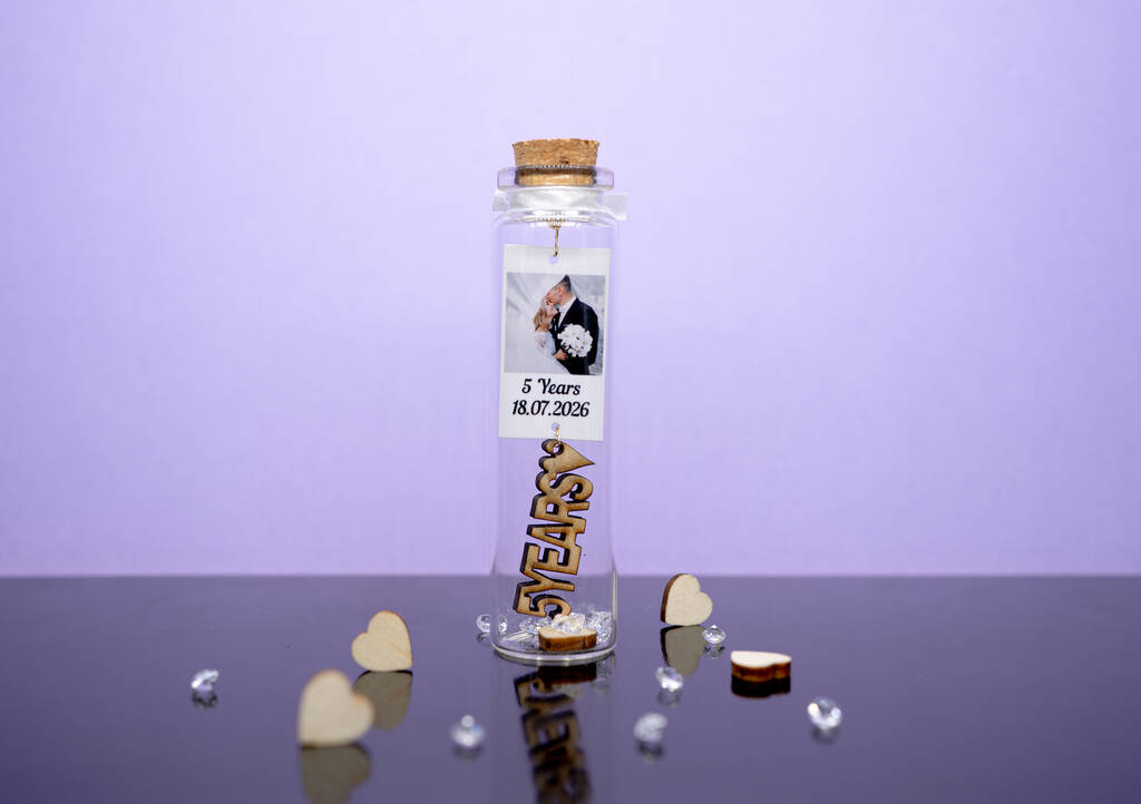 Personalised 5th Wood Anniversary Small Photo Keepsake Gift, 1 of 2