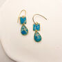 Turqoise Dainty Drop, Clay And Resin Earrings, thumbnail 1 of 12