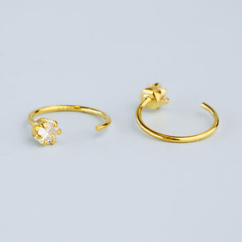 Gold Colour Sterling Silver Crystal Ear Jacket Earrings, 3 of 6
