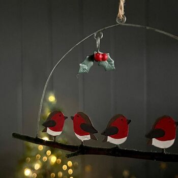 Five Robins On A Perch Hanging Decoration, 2 of 2