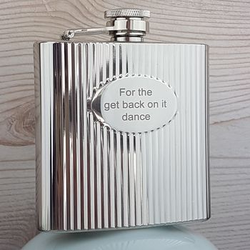 Personalised Ribbed Hip Flask, 3 of 7