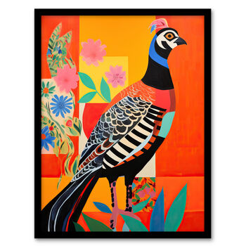 Party Pheasant Bright Colourful Bird Wall Art Print, 5 of 6