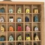 56 Handcrafted Ceramic Houses In Printer's Tray Display, thumbnail 4 of 12
