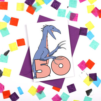 Number 50 Dinosaur Card And Badge Set, 3 of 4