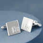 Sterling Silver Personalised Monogram Cufflinks, thumbnail 8 of 12