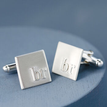 Sterling Silver Personalised Monogram Cufflinks, 8 of 12