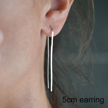 Textured Hoop Earrings In Sterling Silver, 8 of 9