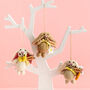 Set Of Three Personalised Felt Mini Bunny Decorations, thumbnail 1 of 3