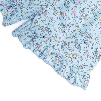 Girls Blue Cosmic Spring Summer Cotton Pyjama Set, 6 of 7
