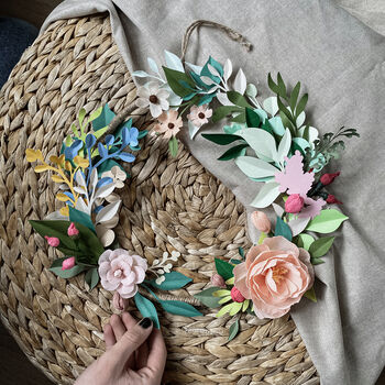 Boho Style Paper Flower And Foliage Jute Wreath, 3 of 4