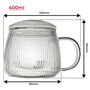 Ribbed Glass Infuser Mug 400ml, thumbnail 3 of 5
