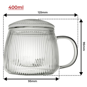 Ribbed Glass Infuser Mug 400ml, 3 of 5