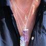 Gemstone Flat Pencil Pendant Black Agate, thumbnail 6 of 8