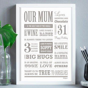 Personalised Mum Memory Word Art Print, 3 of 5