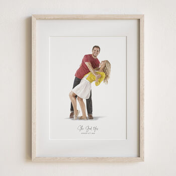 Newlyweds Gift Engagement Couple Gift Portrait, 11 of 11