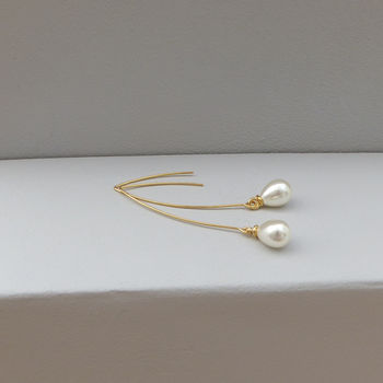 Teardrop Pearl Earrings, 5 of 6