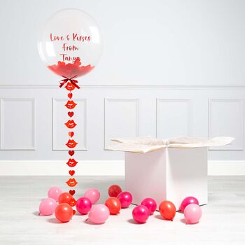 Personalised Sending Kisses Valentine's Bubble Balloon, 3 of 3