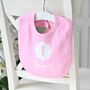 Personalised Pink 1st Birthday Bib For Girl, thumbnail 1 of 3