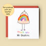 Thank You Teacher Personalised Rainbow Card, thumbnail 2 of 4