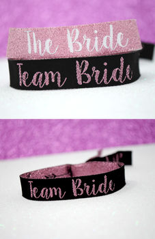 Team Bride Rose Gold Hen Party Wristbands, 2 of 5