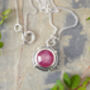 Natural Pink Sapphire Necklace In Sterling Silver, thumbnail 3 of 3