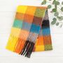 Multicoloured Tartan Print Scarf, thumbnail 3 of 6