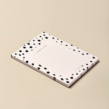 A6 I Love Lists Notepad, Dalmatian Spot Animal Print, 3 of 10