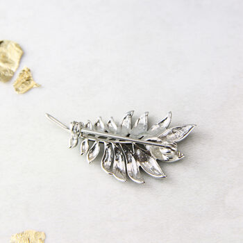 Sterling Silver Marcasite Leaves Small Brooch, 4 of 10