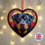Rottweiler Stained Glass Effect Heart Suncatcher, thumbnail 1 of 4