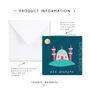 Navy Eid Mubarak Greeting Card With Mosque And Minaret, thumbnail 2 of 3