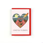 Love You To Death Dinosaur Greeting Card, thumbnail 1 of 2