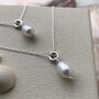 Recycled Sterling Silver And Freshwater Pearl Drop Necklace, thumbnail 4 of 9
