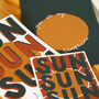 You Are My Sunshine Textured Hand Lettered Sun Print, thumbnail 7 of 8