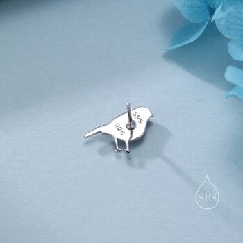 Baby Robin Bird Stud Earrings In Sterling Silver, 7 of 12