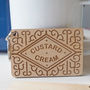 Wooden Custard Cream Biscuit Keyring, thumbnail 1 of 4