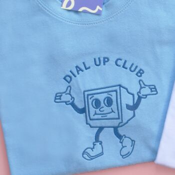 Internet Dial Up Club Embroidered T Shirt, 2 of 2