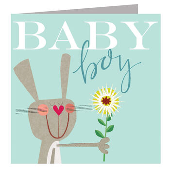 Bunny Baby Boy Greetings Card, 2 of 5
