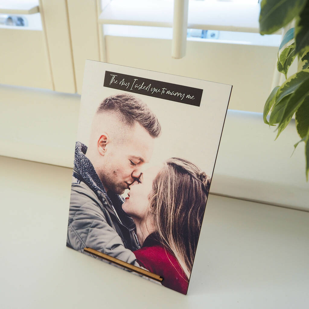 Personalised Wooden Photo Print With Stand By Proper Goose