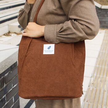 Corduroy Shopping And Working Tote Bag, 8 of 11