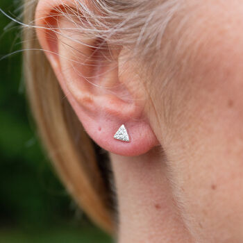 Sterling Silver Mini Triangle Studs, 2 of 6