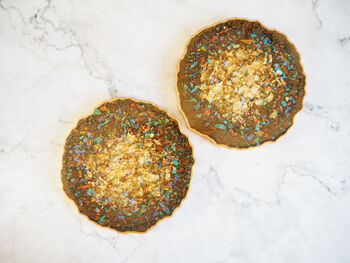 Sparkly Green Geode Resin Coasters, 7 of 10