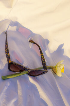 Classic Tortoise Shell Triangular Cut Block Sunglasses, 6 of 8