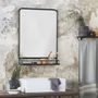 Large Black Industrial Mirror With Shelf, thumbnail 1 of 2