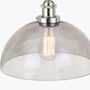 Silver Metal And Grey Glass Dome Pendant Ceiling Light, thumbnail 6 of 8